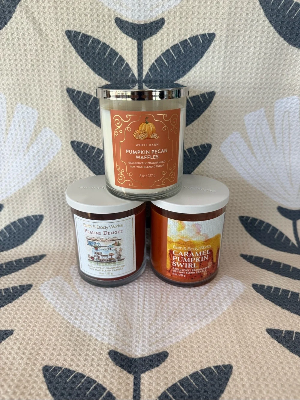 Bath & Body Works Single Wick Pumpkin Pecan, Caramel Pumpkin & Praline Delight